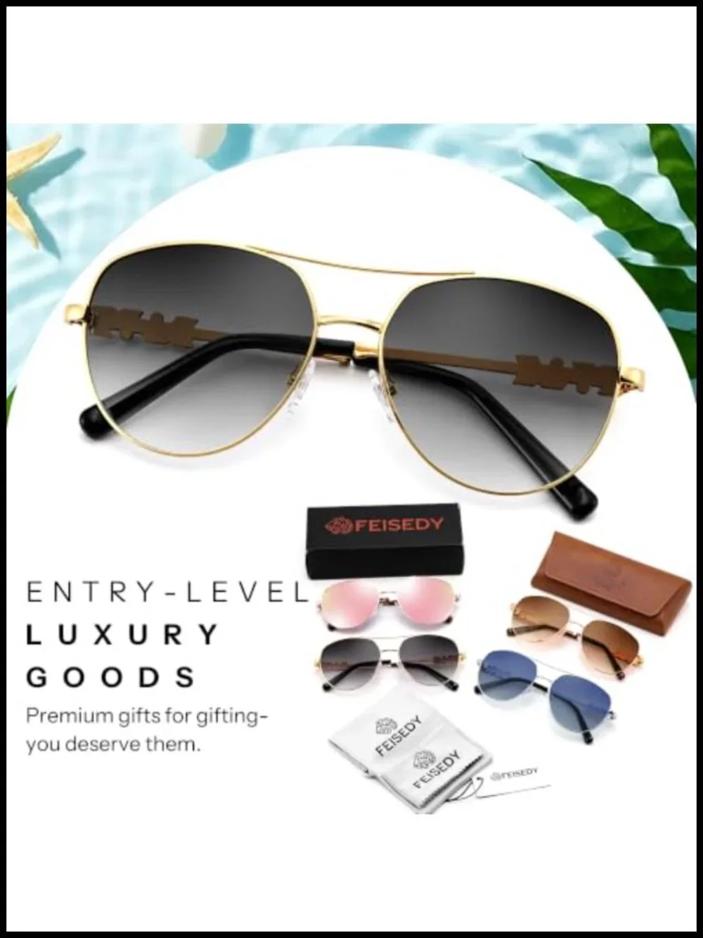 Metal Aviator Sunglasses with UV400 Protection & Gradient Lenses